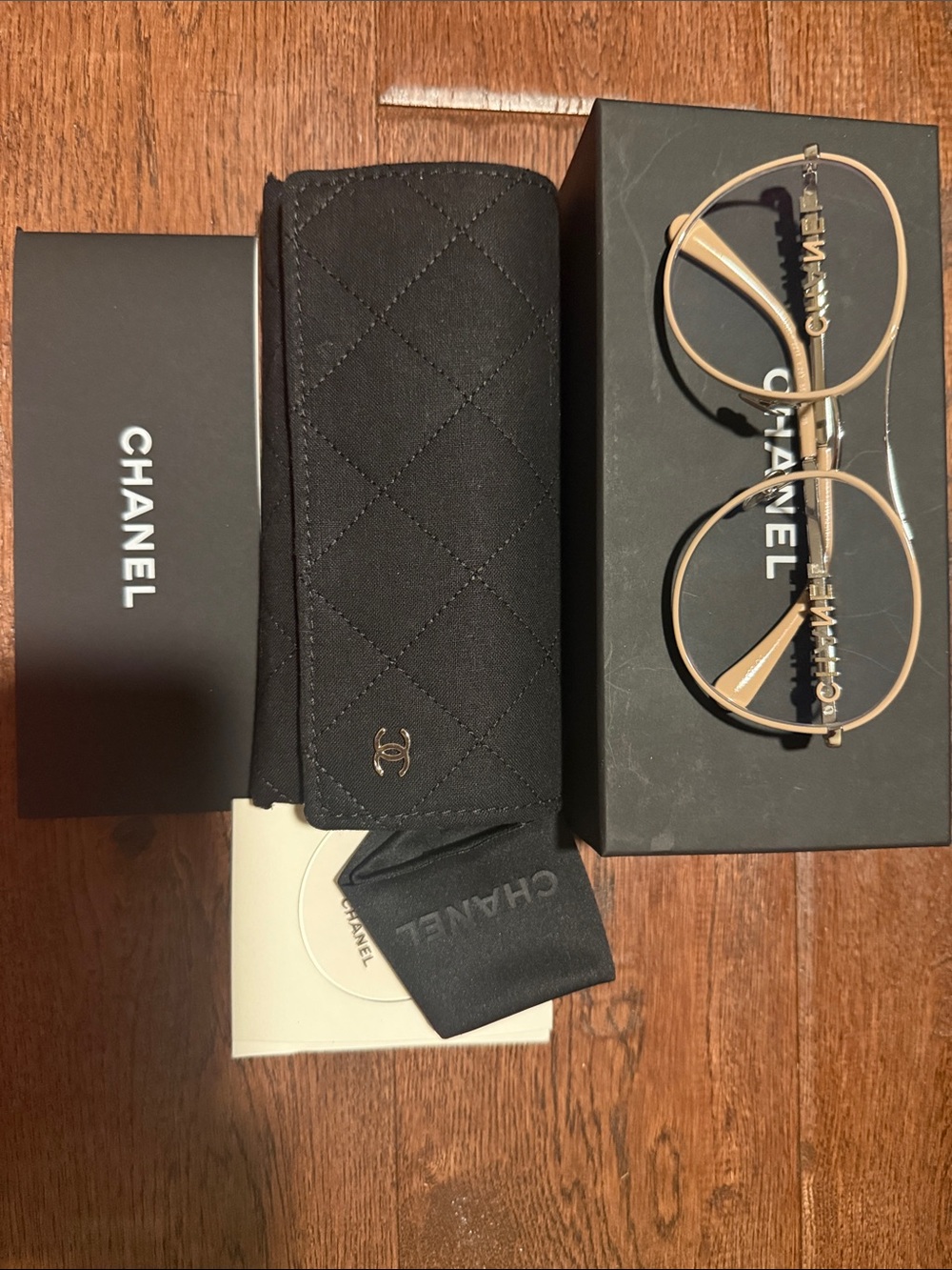 CHANEL Round Metal Glasses in antique rose